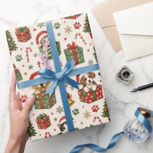 Personalized Pet Christmas with Dogs & Cats Wrapping Paper