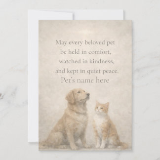 Personalized Pet Comfort Flat Note Card