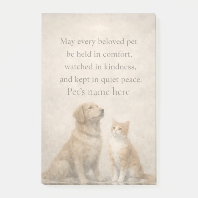 Personalized Pet Comfort Post‑It® Notes (Front)