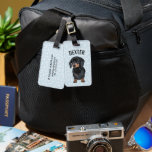 Personalized Pet Dachshund | Funny Pet Luggage Tag<br><div class="desc">Cute personalized pet animal luggage tag featuring a sweet dachshund dog,  their name,  and your contact details on the back. If you would like a different dog breed or animal please contact me.</div>