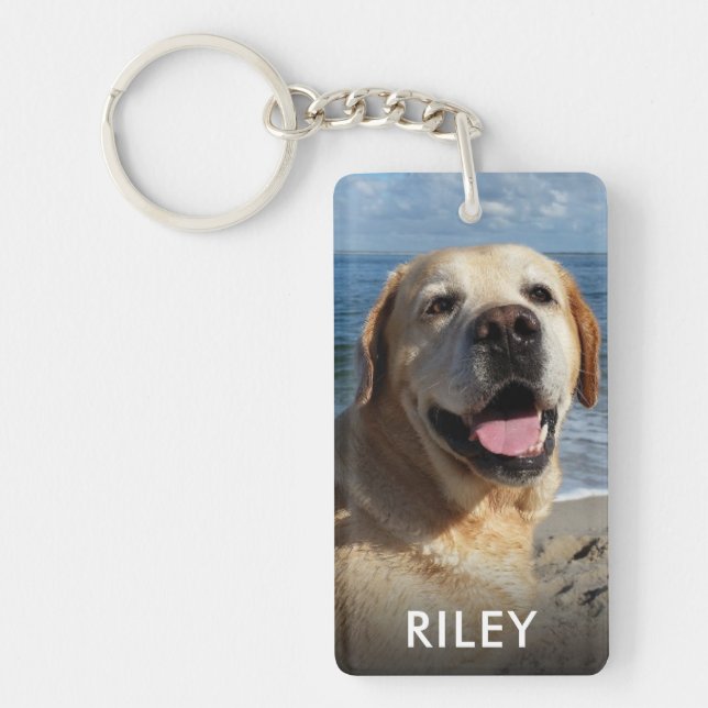 Personalized Pet Dog Cat Double-Sided Photo Keychain (Front)