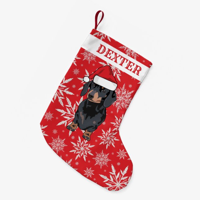 Personalized Pet Dog | Dachshund Gift Small Christmas Stocking (Front (Hanging))