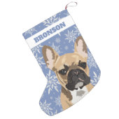 Personalized Pet Dog | Fawn French Bulldog Gift Small Christmas Stocking (Back (Hanging))