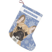 Personalized Pet Dog | Fawn French Bulldog Gift Small Christmas Stocking (Front (Hanging))
