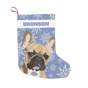 Personalized Pet Dog   Fawn French Bulldog Gift Small Christmas Stocking