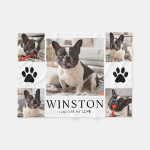 Personalized Pet Dog Memorial Keepsake Photo Fleece Blanket