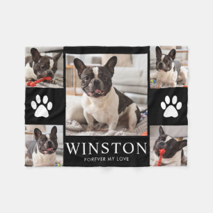 Personalized Pet Dog Memorial Photo Keepsake Fleece Blanket