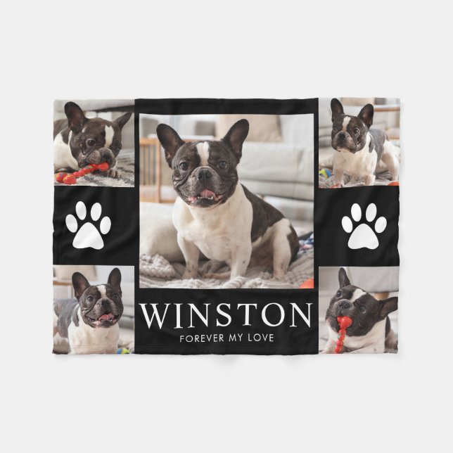 Personalized Pet Dog Memorial Photo Keepsake Fleece Blanket (Front (Horizontal))