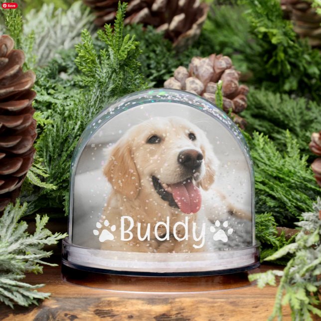 Personalized Pet Dog Name and Photo Custom Snowglobe (Creator Uploaded)