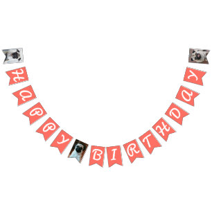 Personalized Pet Dog Photo Happy Birthday Bunting Flags