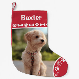 Personalized Pet Dog Photo Monogram Name Small Christmas Stocking