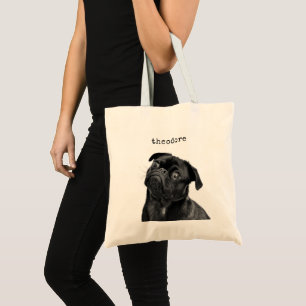 Personalized Pet Dog Photo Name Keepsake Tote Bag