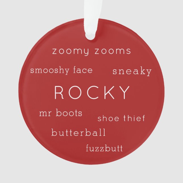 Personalized Pet Dog Puppy Nickname Photo Ornament (Front)