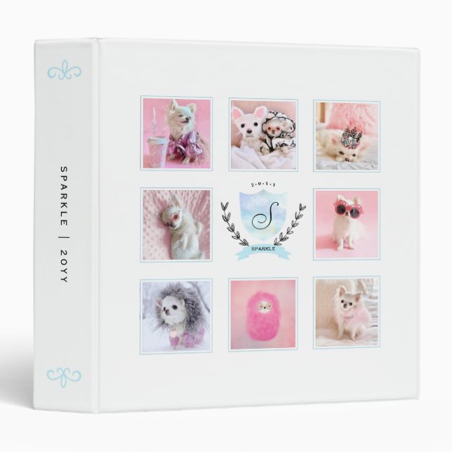PERSONALIZED PET DOG SCRAPBOOK PHOTO COLLAGE BINDER (Front/Spine)