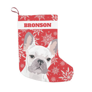 Personalized Pet Dog   White French Bulldog Gift Small Christmas Stocking