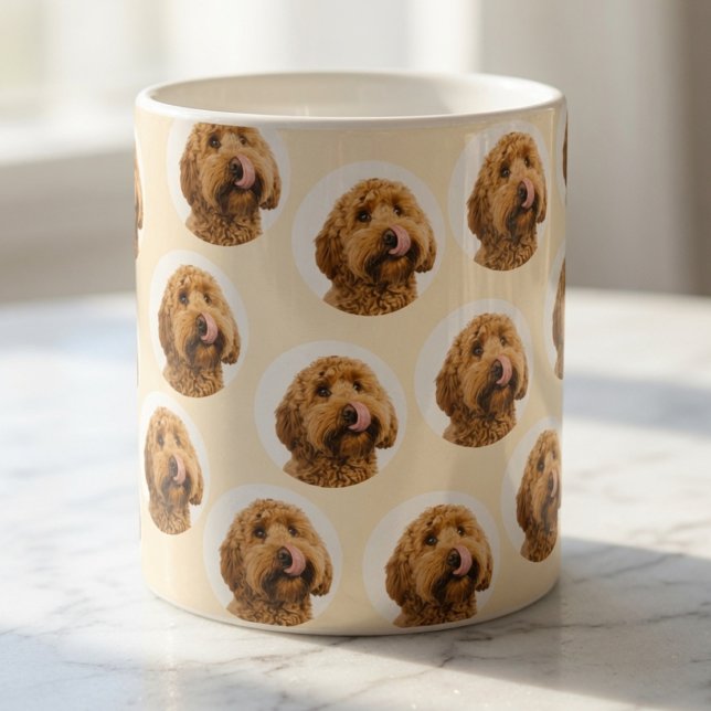 Personalized Pet Face Pattern | Custom Dog Photo Coffee Mug (Creator Uploaded)