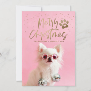 Personalized Pet Full Photo Christmas Holiday Card