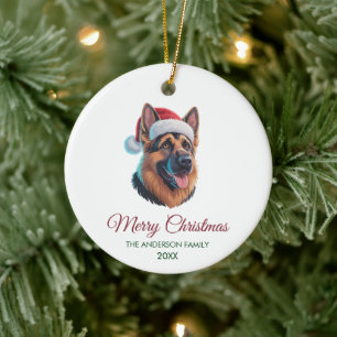 Personalized Pet German Shepherd Christmas  Ceramic Ornament
