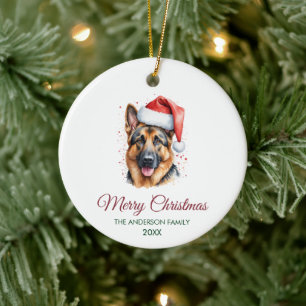 Personalized Pet German Shepherd Christmas  Ceramic Ornament