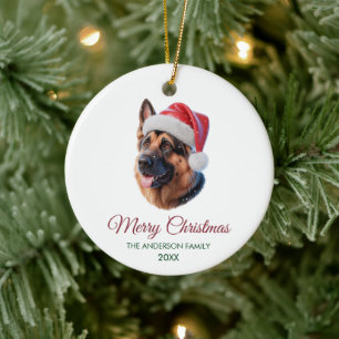Personalized Pet German Shepherd Christmas  Ceramic Ornament