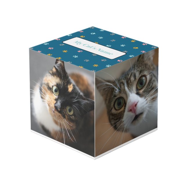 Personalized Pet Keepsake for Cats or Dogs Cube (Front Angled)