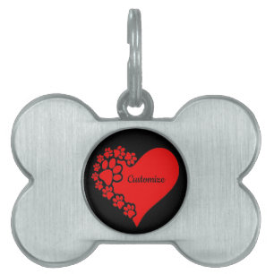 Personalized Pet Love Heart ID Tag