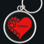 Personalized Pet Love Heart Keychain<br><div class="desc">*Customize with your text.</div>