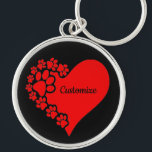 Personalized Pet Love Heart Keychain<br><div class="desc">*Customize with your text.</div>