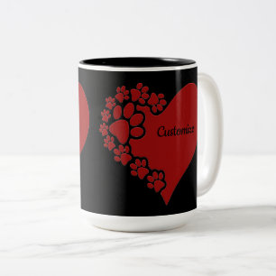 Personalized Pet Love Heart Two-Tone Coffee Mug