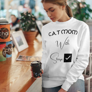 Personalized Pet Lover Black Script Funny Cat Mom Sweatshirt