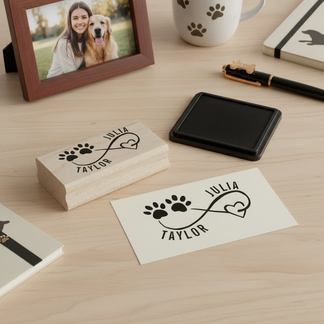 Personalized Pet Lover Signature Stamp (Make your own personalized wooden signature stamp and show infinite love for your pet 🐾❤️)