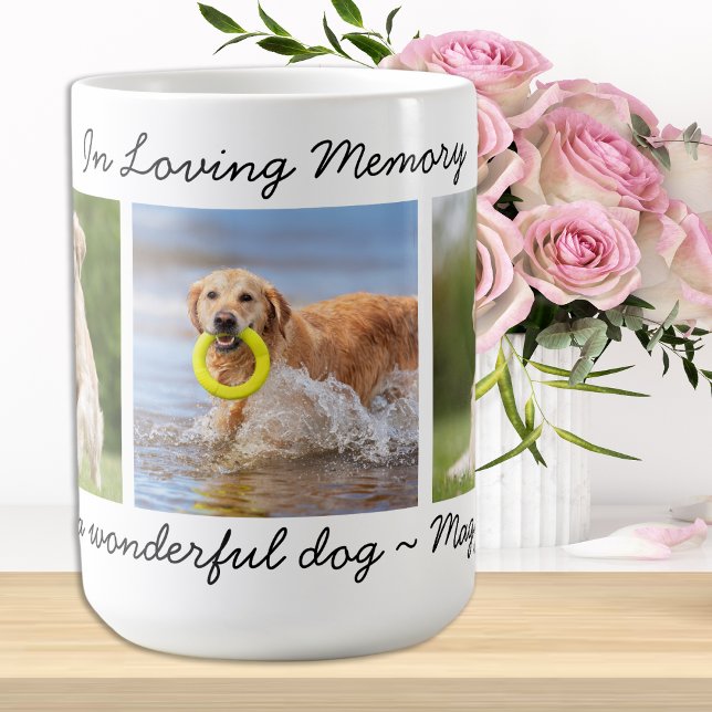 Personalized Pet Memorial 3 Photo In Loving Memory Coffee Mug (Creator Uploaded)