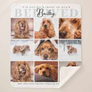 Personalized Pet Memorial Blanket 9 Photo Collage