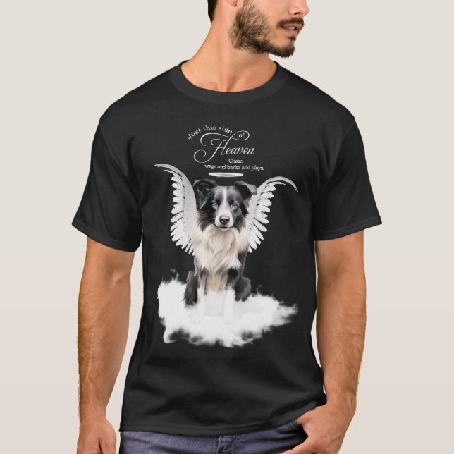 Personalized Pet Memorial Border Collie Dog T-Shirt (Front)