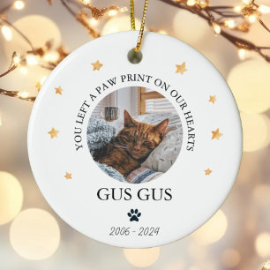 Personalized Pet Memorial Christmas Photo Ceramic Ornament