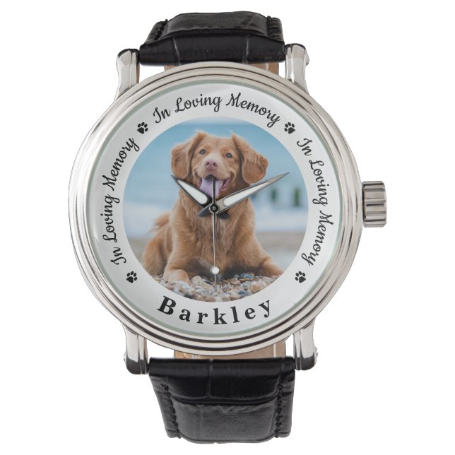 Personalized Pet Memorial Custom Dog Photo Watch (Front)