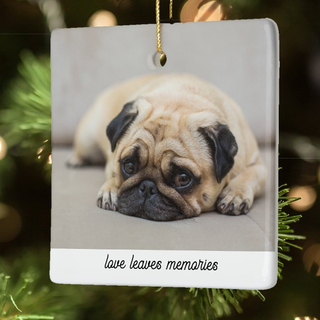 Personalized Pet Memorial Gift Dog Photo Cat Lover Ceramic Ornament (Creator Uploaded)