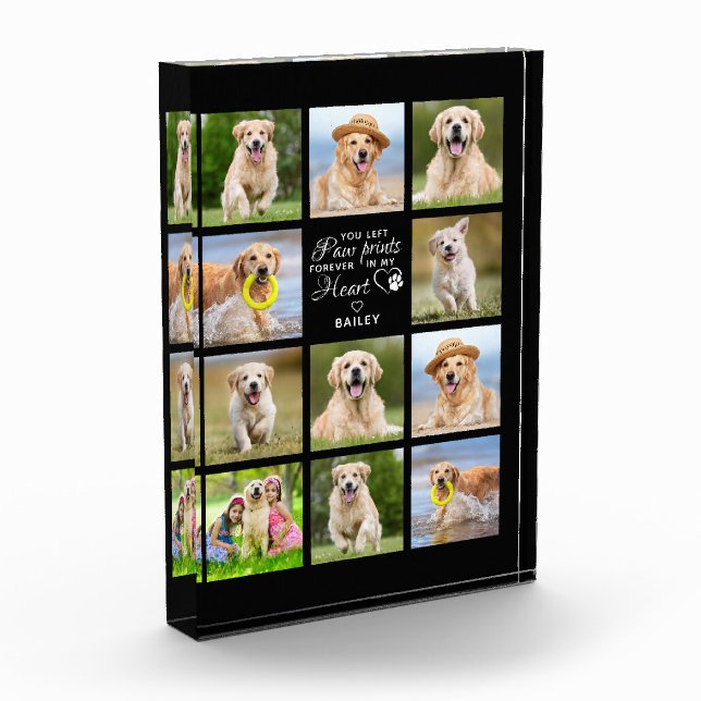 Personalized Pet Memorial Gift Pet Loss Keepsake Photo Block (Left)