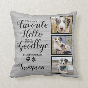 Personalized Pet Memorial Keepsake Photo Throw Pillow