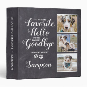 Personalized Pet Memorial Pet Loss Dog Photo Album Binder