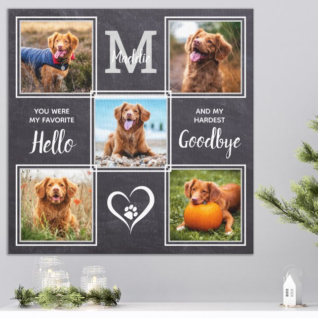 Personalized Pet Memorial Pet Loss Photo Collage Canvas Print (Creator Uploaded)