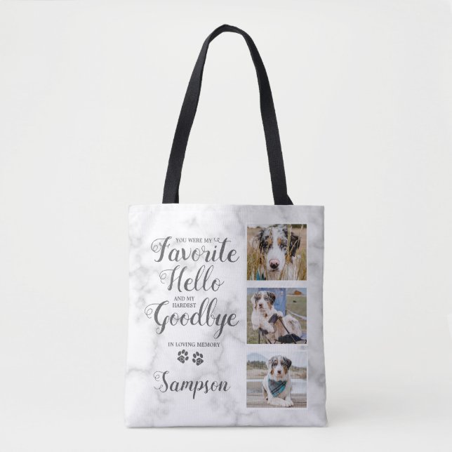 Personalized Pet Memorial Photo Collage  Tote Bag (Front)