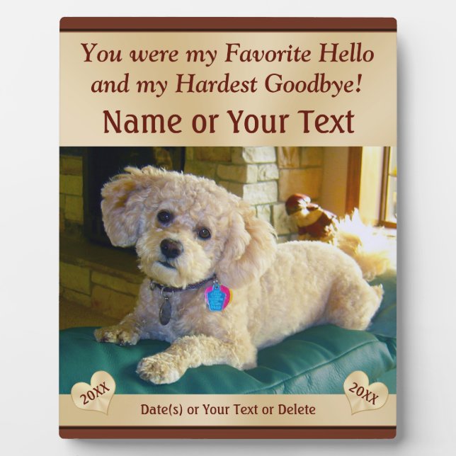 Personalized Pet Memorial Plaques with PHOTO (Front)