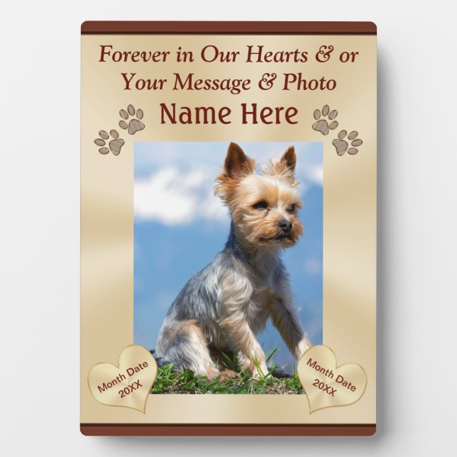 Personalized Pet Memorial Plaques with PHOTO (Front)