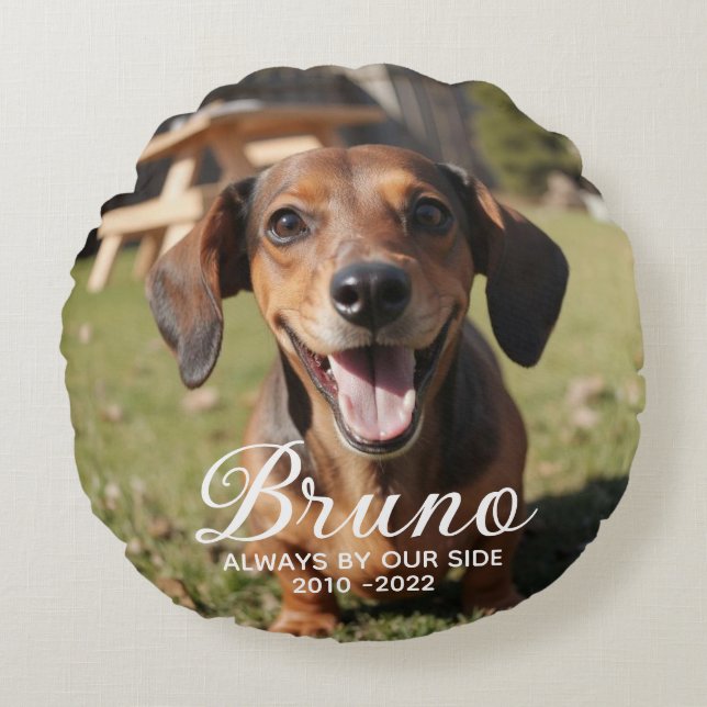 Personalized Pet Memorial Round Pillow (Front)