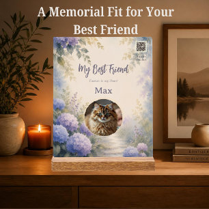 Personalized Pet Memorial with Photo and QR Code Acrylic Sign