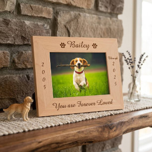 Personalized Pet Memorial Wood Picture Etched Frames