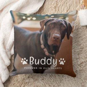 Personalized Pet Name and Photo Custom Memorial Throw Pillow