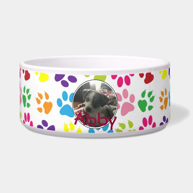 Personalized Pet Name and Photo Paw print Pattern (Front)