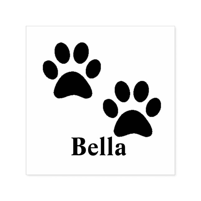 Personalized Pet Name Dog Cat Paw Print Self-inking Stamp (Design)